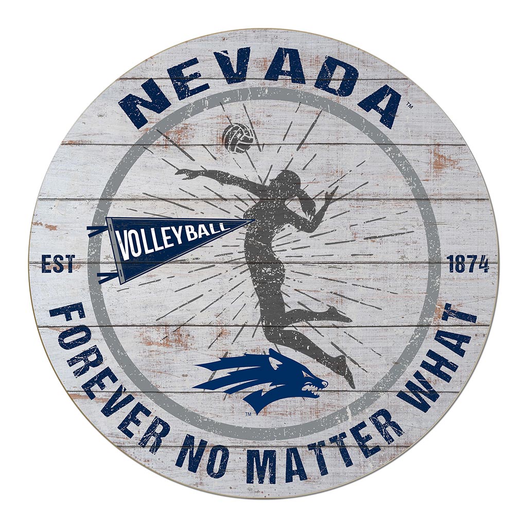 20x20 Throwback Weathered Circle Nevada Wolf Pack Volleyball Girls
