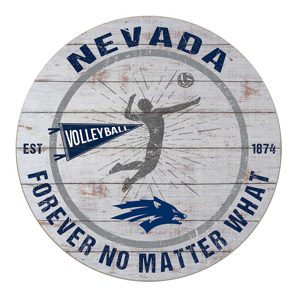 20x20 Throwback Weathered Circle Nevada Wolf Pack Volleyball