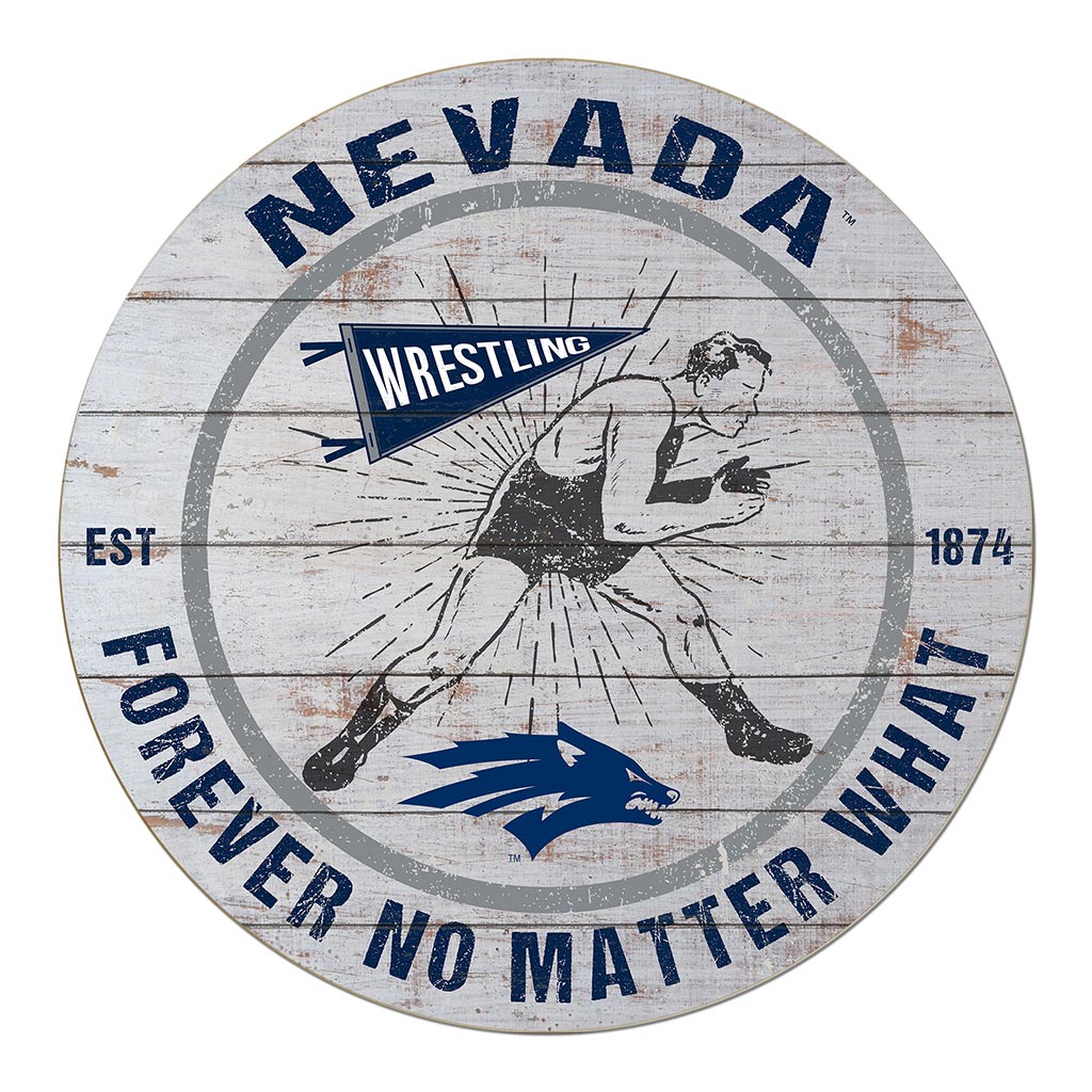 20x20 Throwback Weathered Circle Nevada Wolf Pack Wrestling