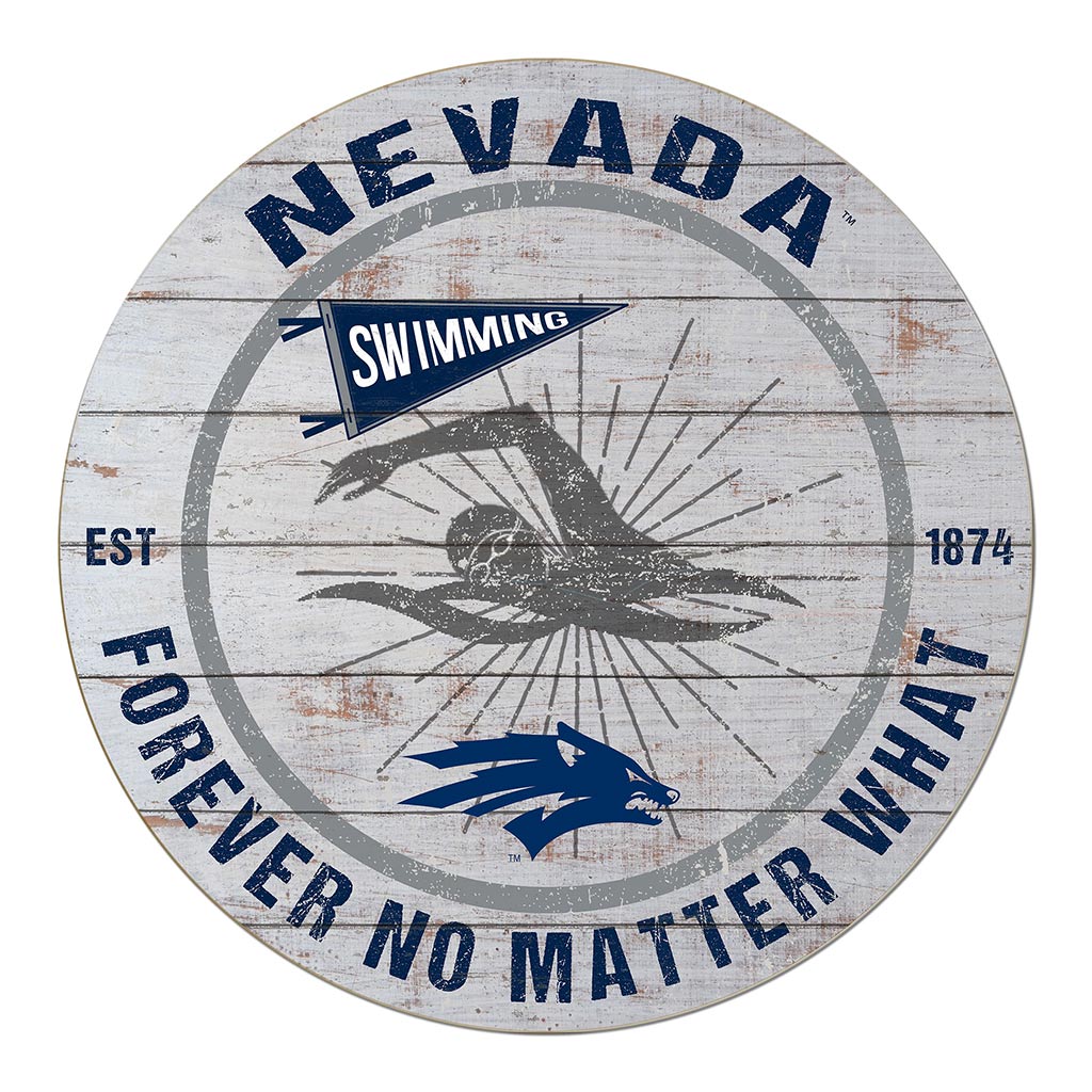 20x20 Throwback Weathered Circle Nevada Wolf Pack Swimming