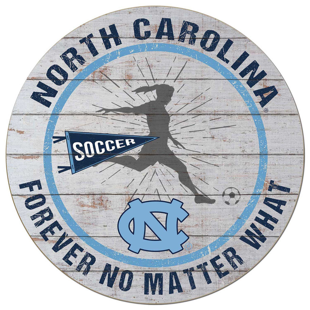 20x20 Throwback Weathered Circle North Carolina (Chapel Hill) Tar Heels Soccer Girls
