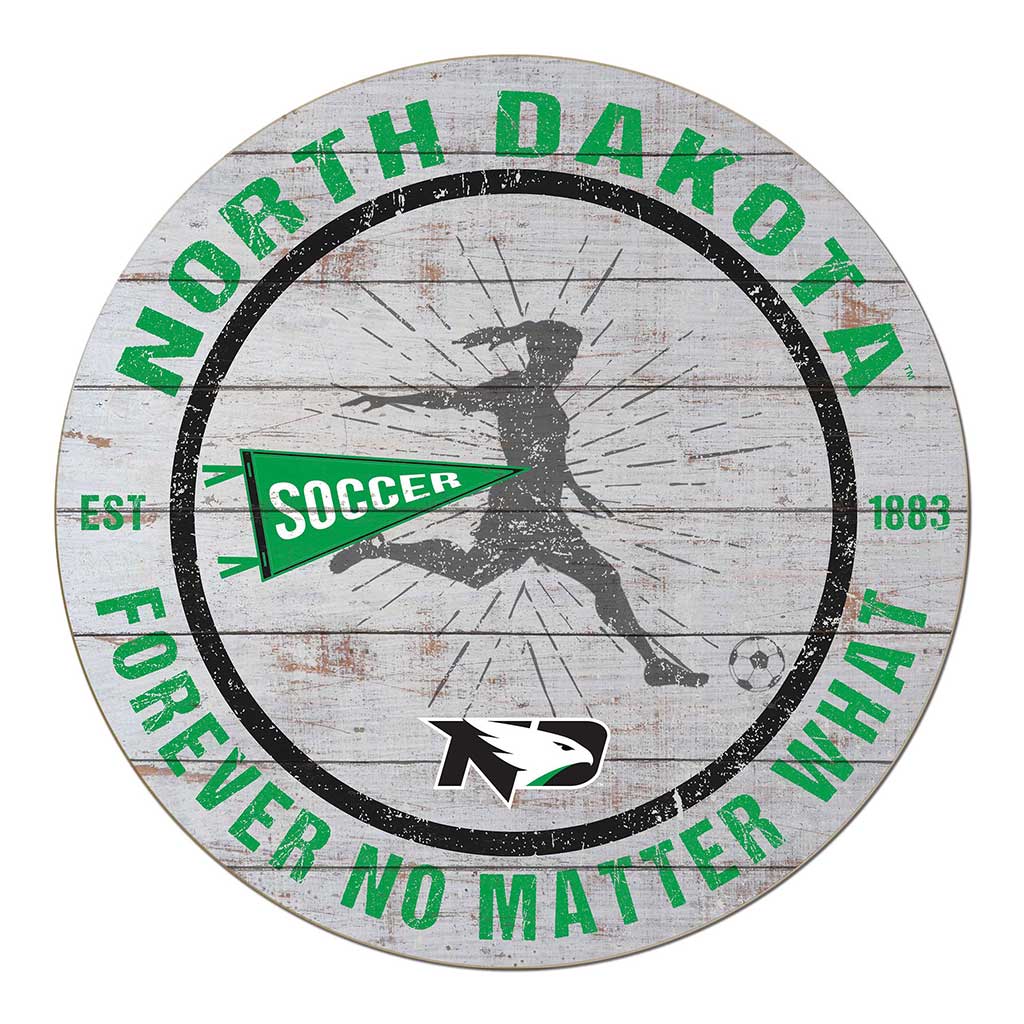 20x20 Throwback Weathered Circle North Dakota Fighting Hawks Soccer Girls