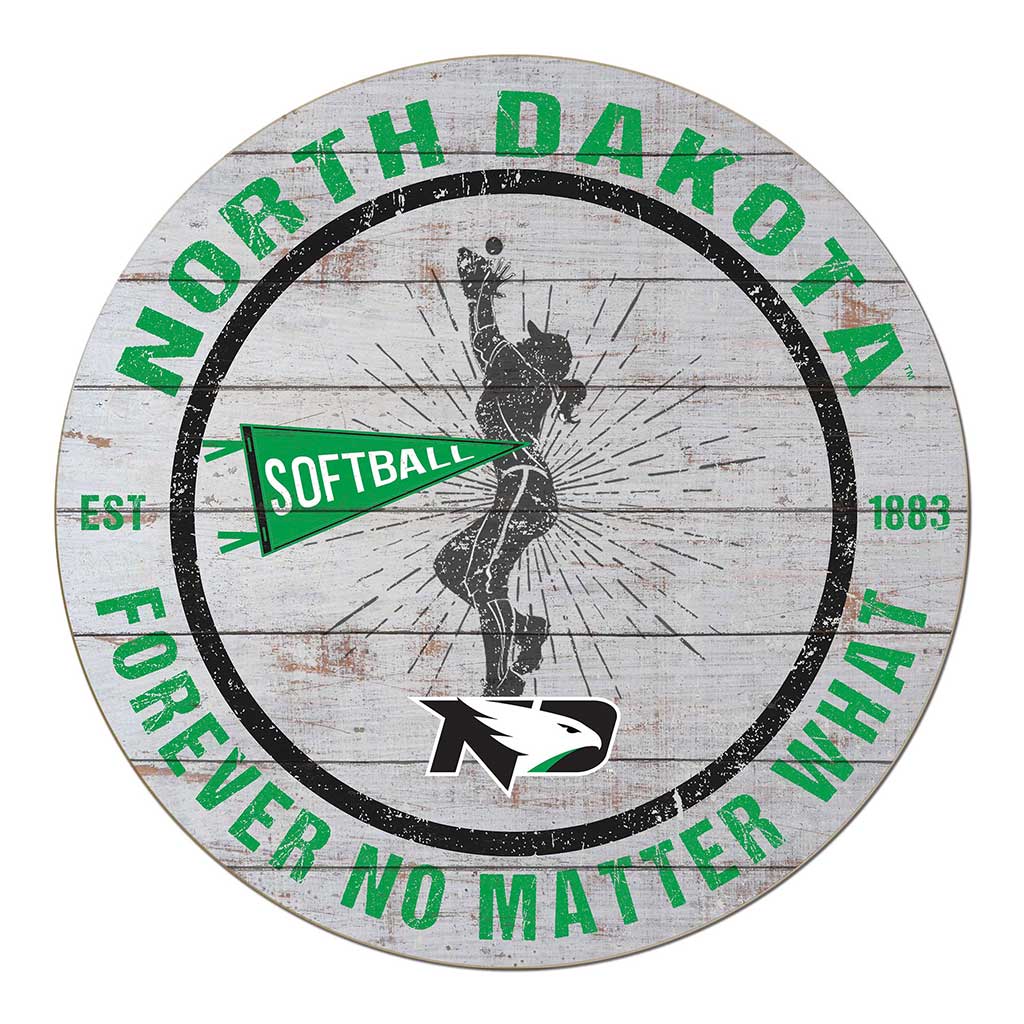 20x20 Throwback Weathered Circle North Dakota Fighting Hawks Softball