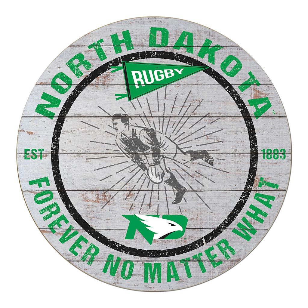 20x20 Throwback Weathered Circle North Dakota Fighting Hawks Rugby