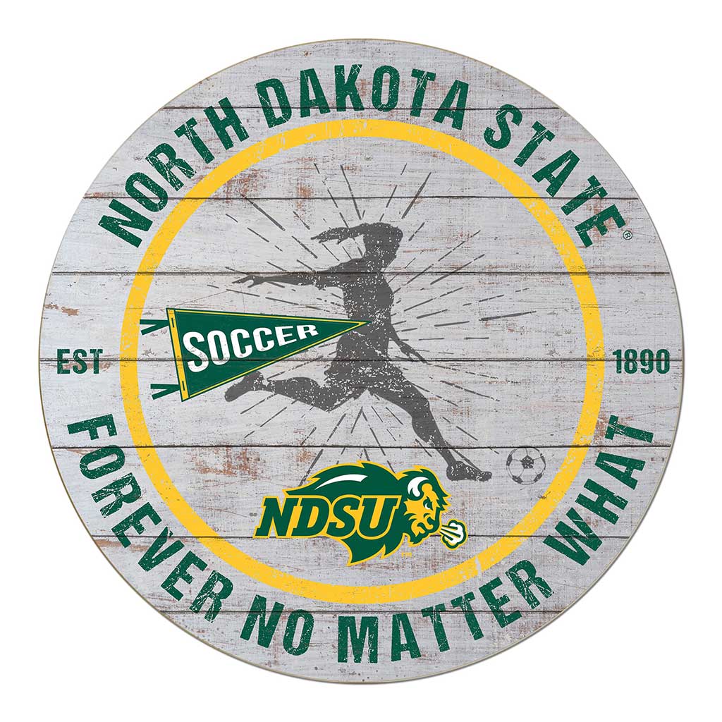 20x20 Throwback Weathered Circle North Dakota State Bison Soccer Girls
