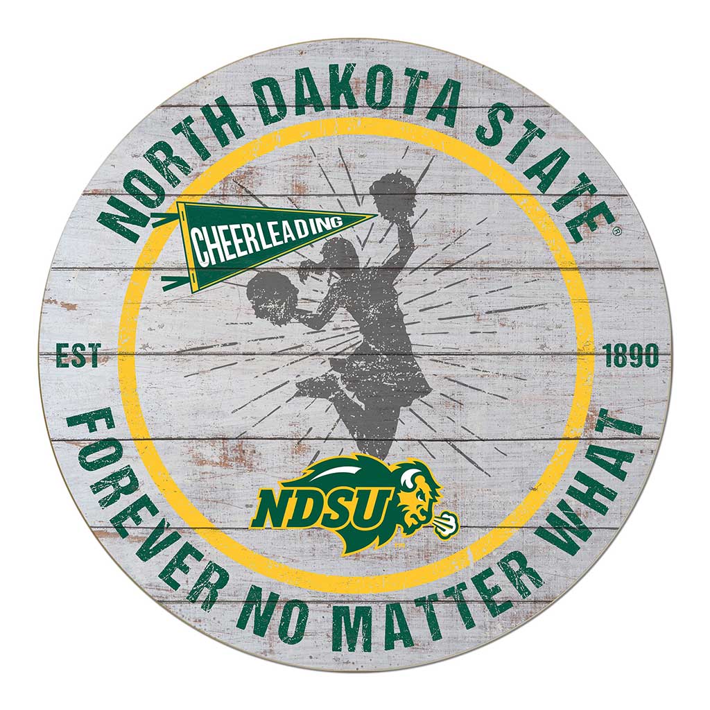 20x20 Throwback Weathered Circle North Dakota State Bison Cheerleading