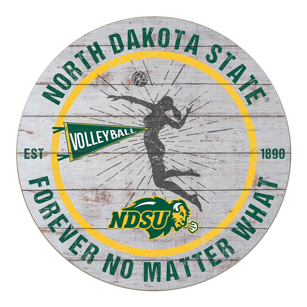 20x20 Throwback Weathered Circle North Dakota State Bison Volleyball Girls