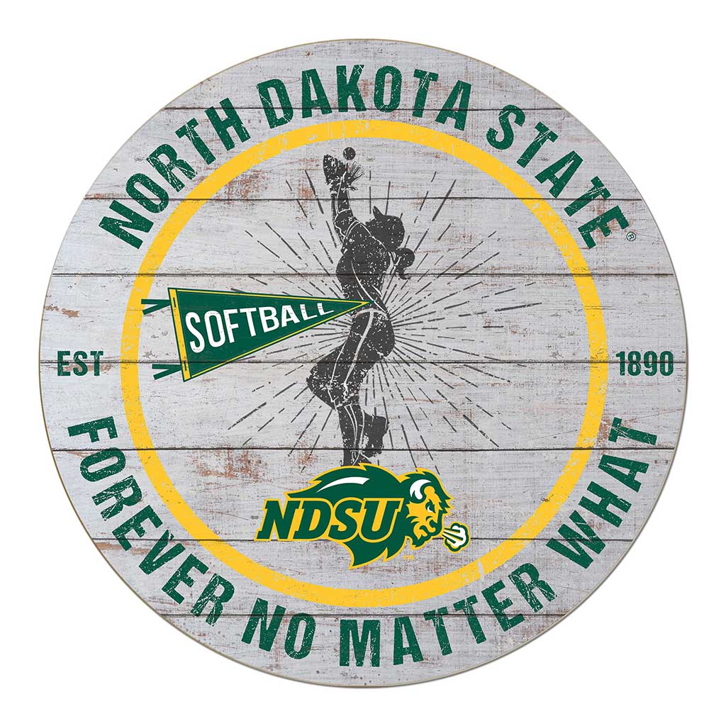 20x20 Throwback Weathered Circle North Dakota State Bison Softball