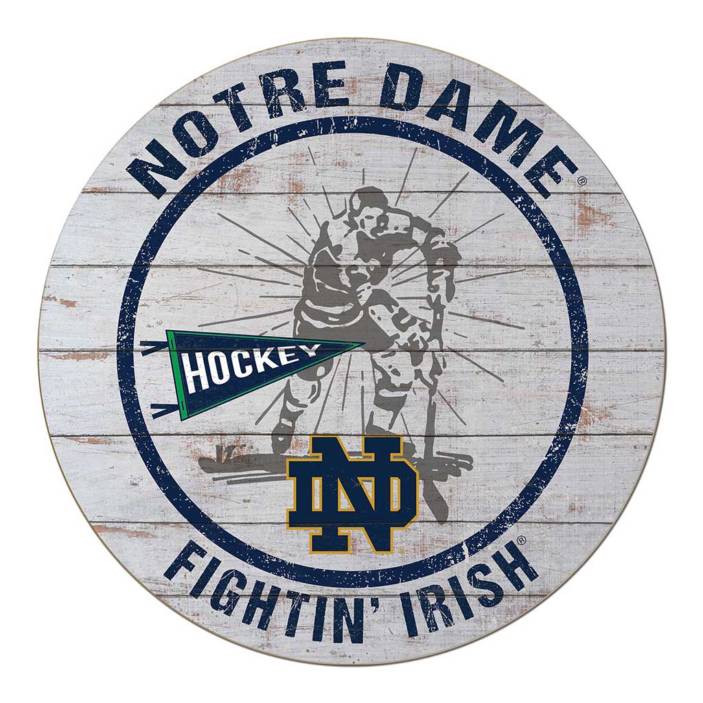 20x20 Throwback Weathered Circle Notre Dame Fighting Irish Hockey