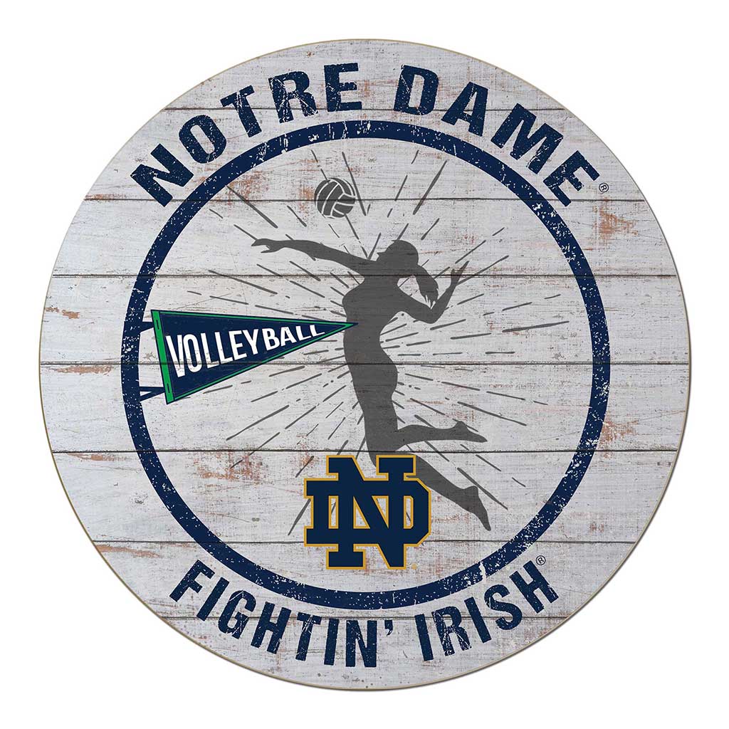 20x20 Throwback Weathered Circle Notre Dame Fighting Irish Volleyball Girls