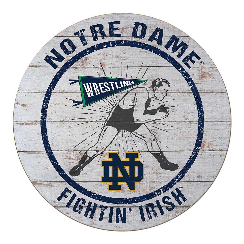 20x20 Throwback Weathered Circle Notre Dame Fighting Irish Wrestling
