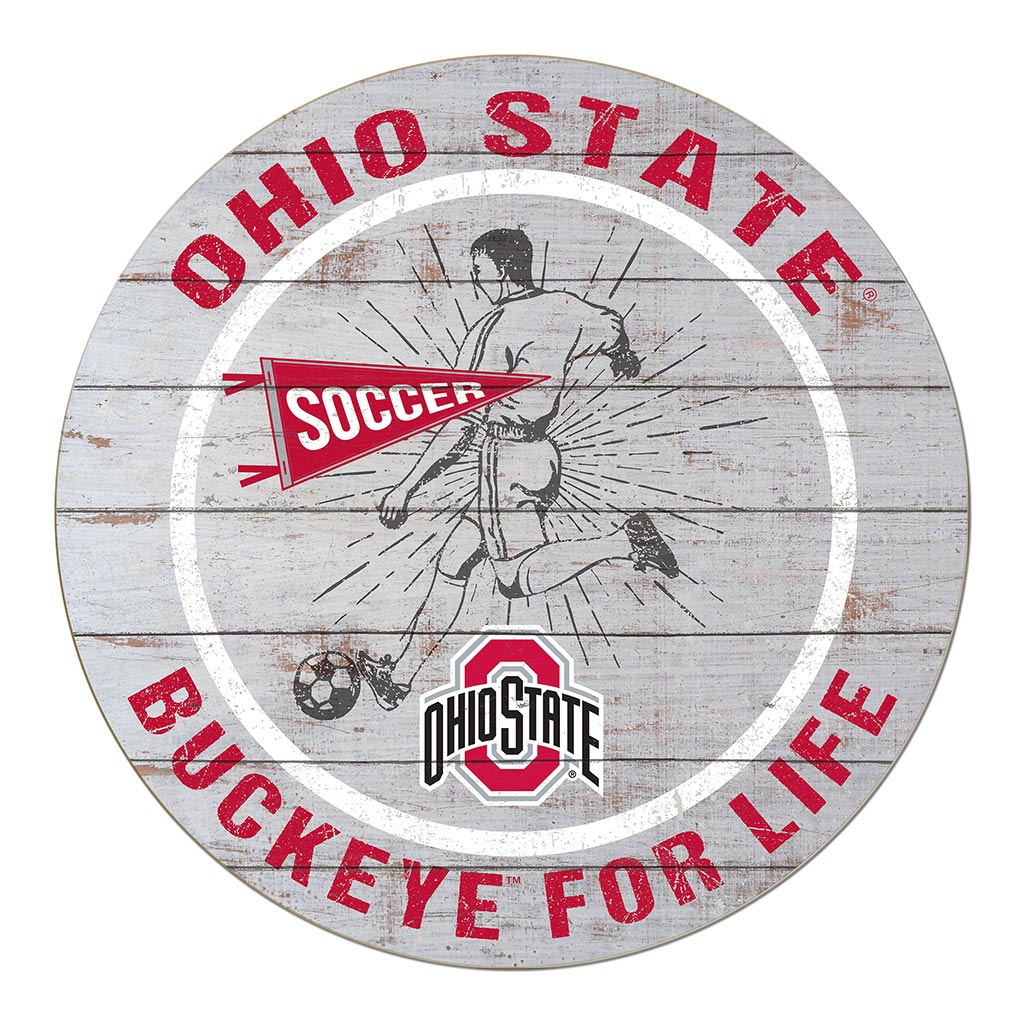 20x20 Throwback Weathered Circle Ohio State Buckeyes Soccer