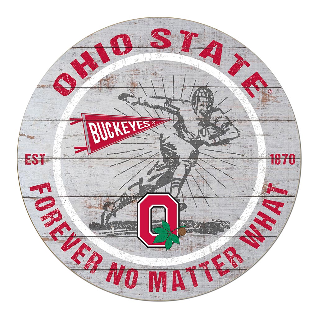 20x20 Throwback Weathered Circle Ohio State Buckeyes