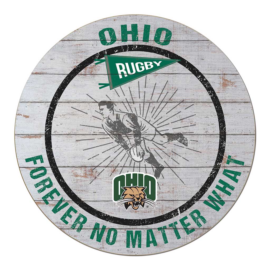 20x20 Throwback Weathered Circle Ohio Univ Bobcats Rugby