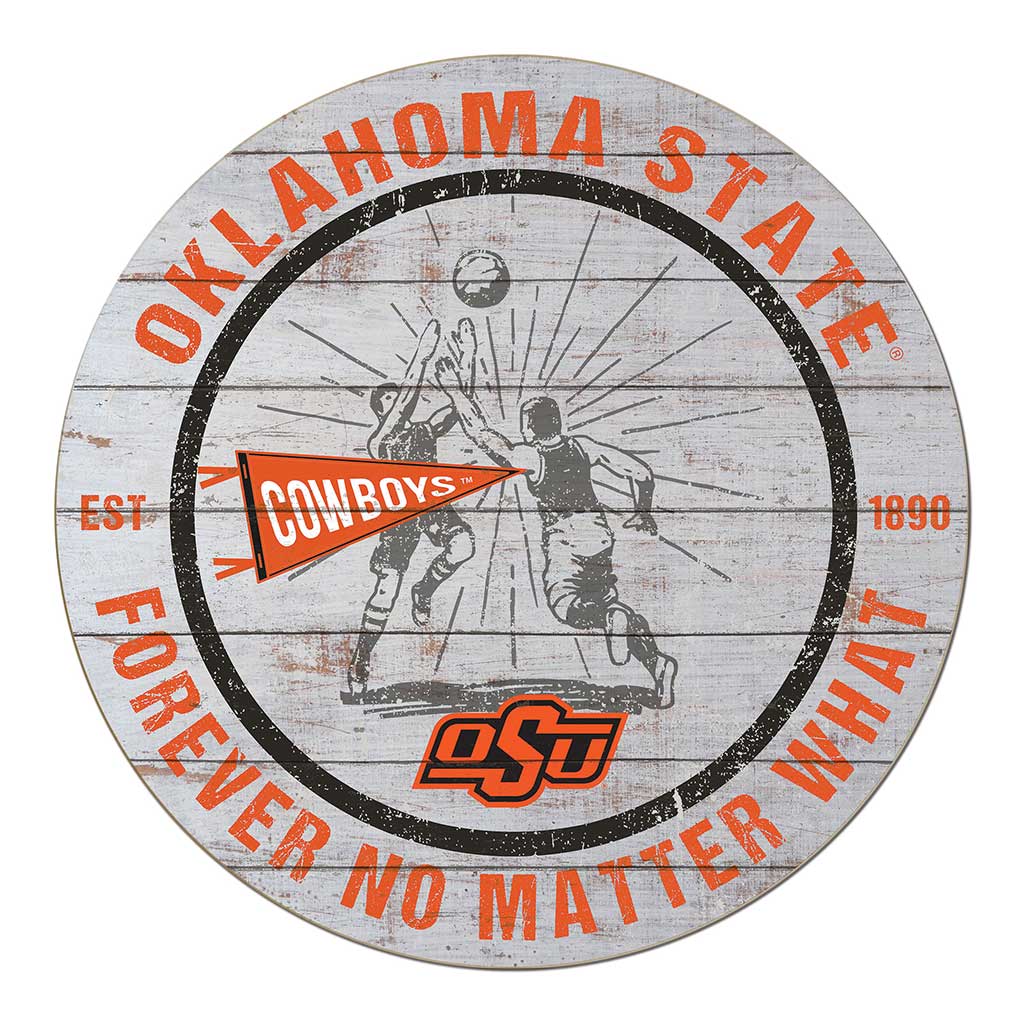 20x20 Throwback Weathered Circle Oklahoma State Cowboys Basketball