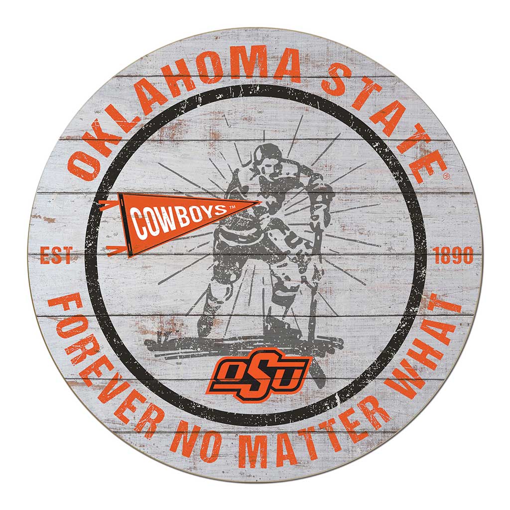 20x20 Throwback Weathered Circle Oklahoma State Cowboys Hockey