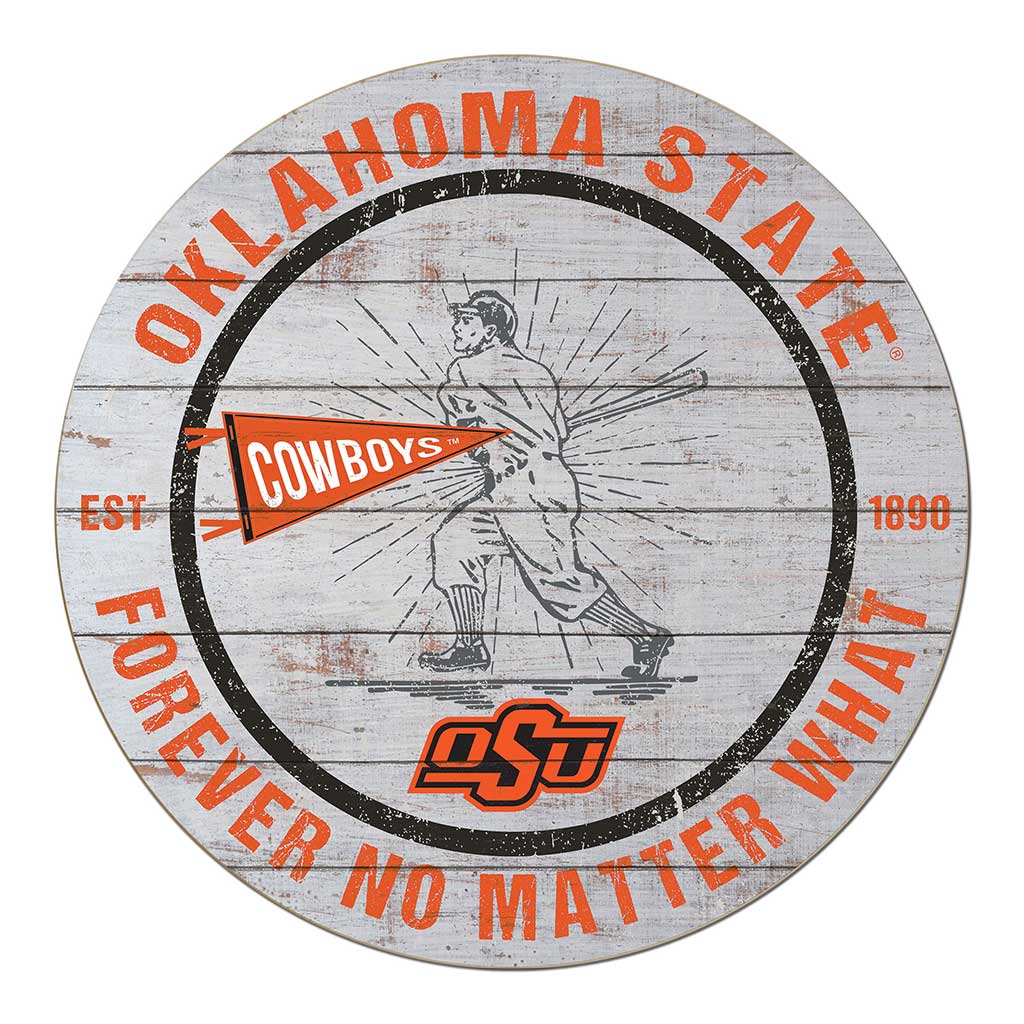 20x20 Throwback Weathered Circle Oklahoma State Cowboys Baseball