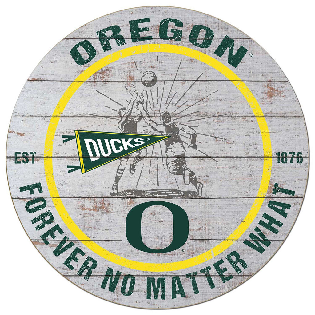 20x20 Throwback Weathered Circle Oregon Ducks Basketball