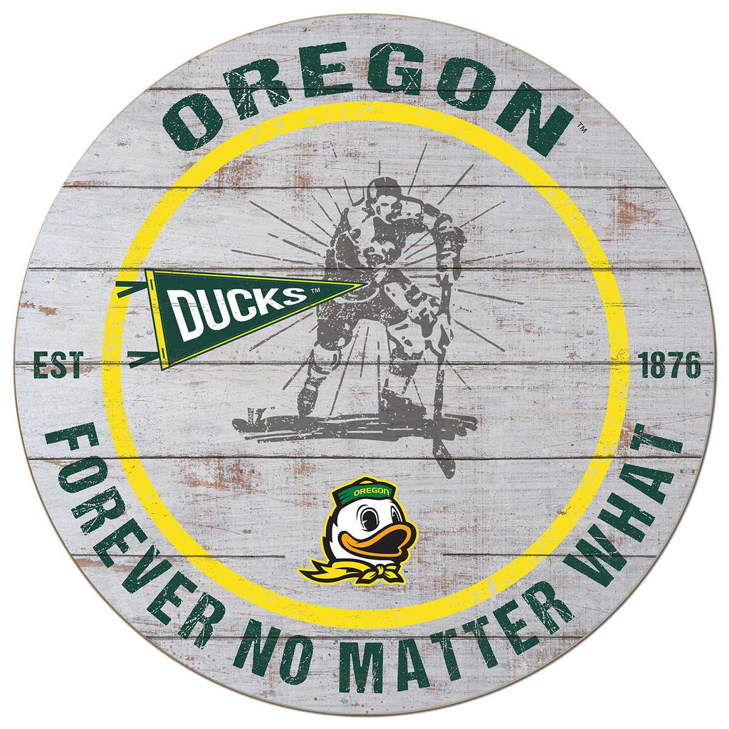 20x20 Throwback Weathered Circle Oregon Ducks Hockey