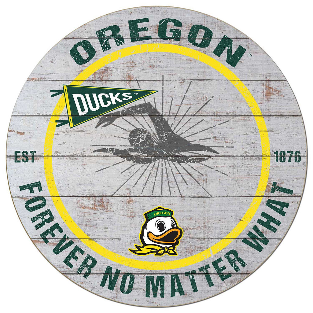 20x20 Throwback Weathered Circle Oregon Ducks Swimming