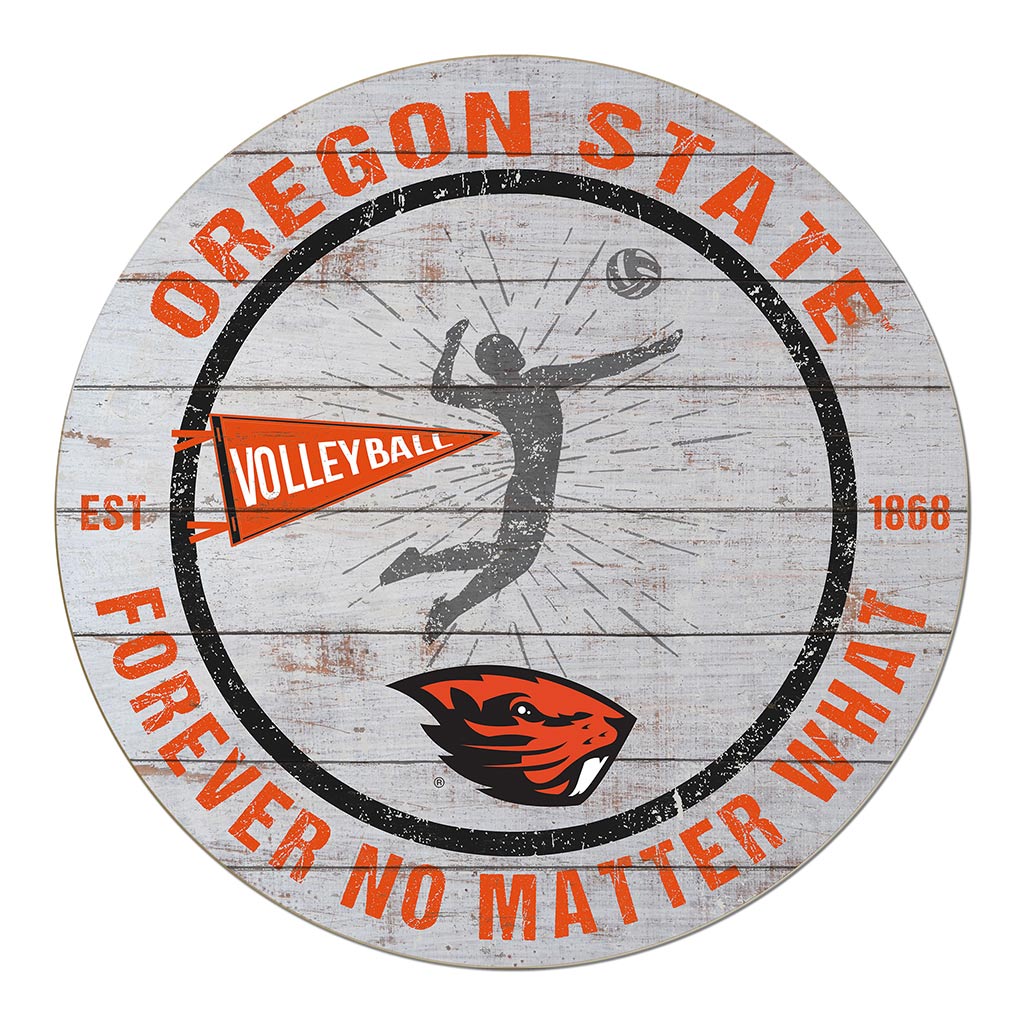 20x20 Throwback Weathered Circle Oregon State Beavers Volleyball