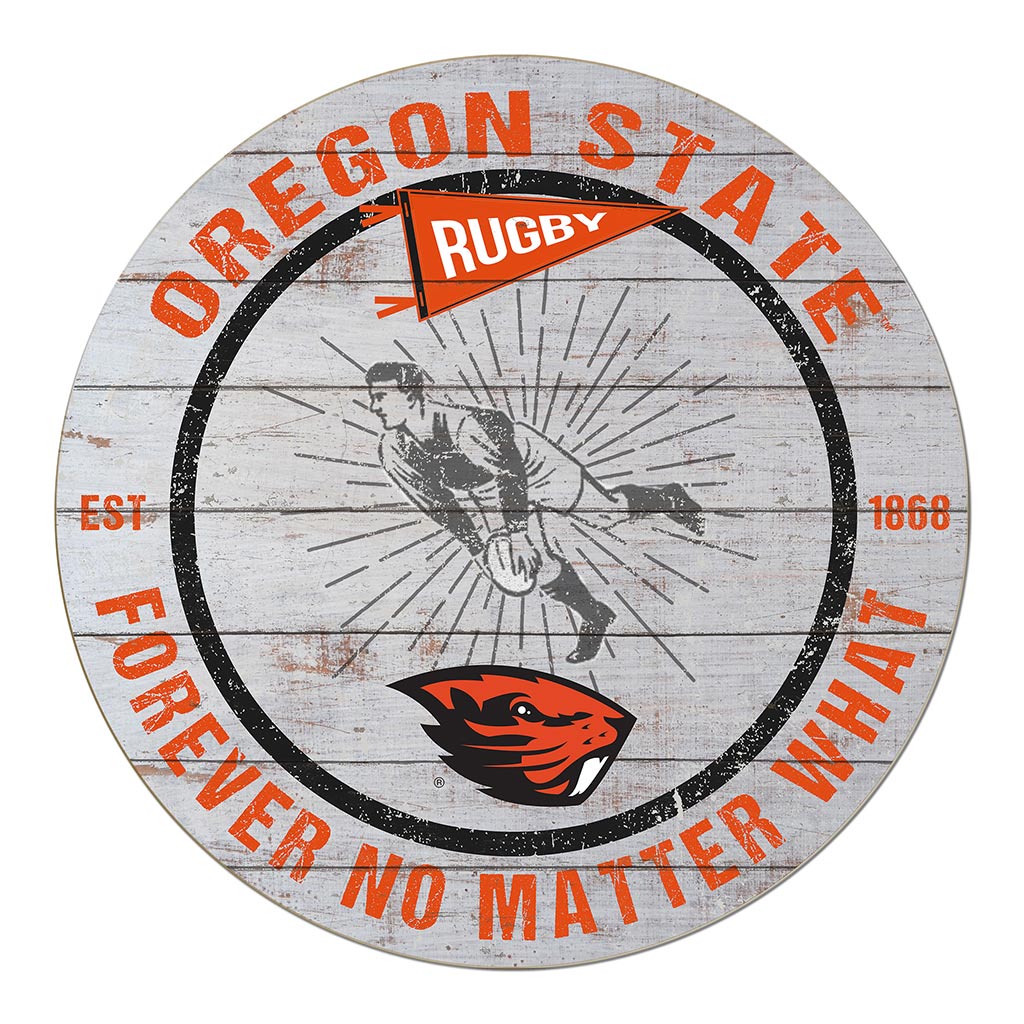 20x20 Throwback Weathered Circle Oregon State Beavers Rugby
