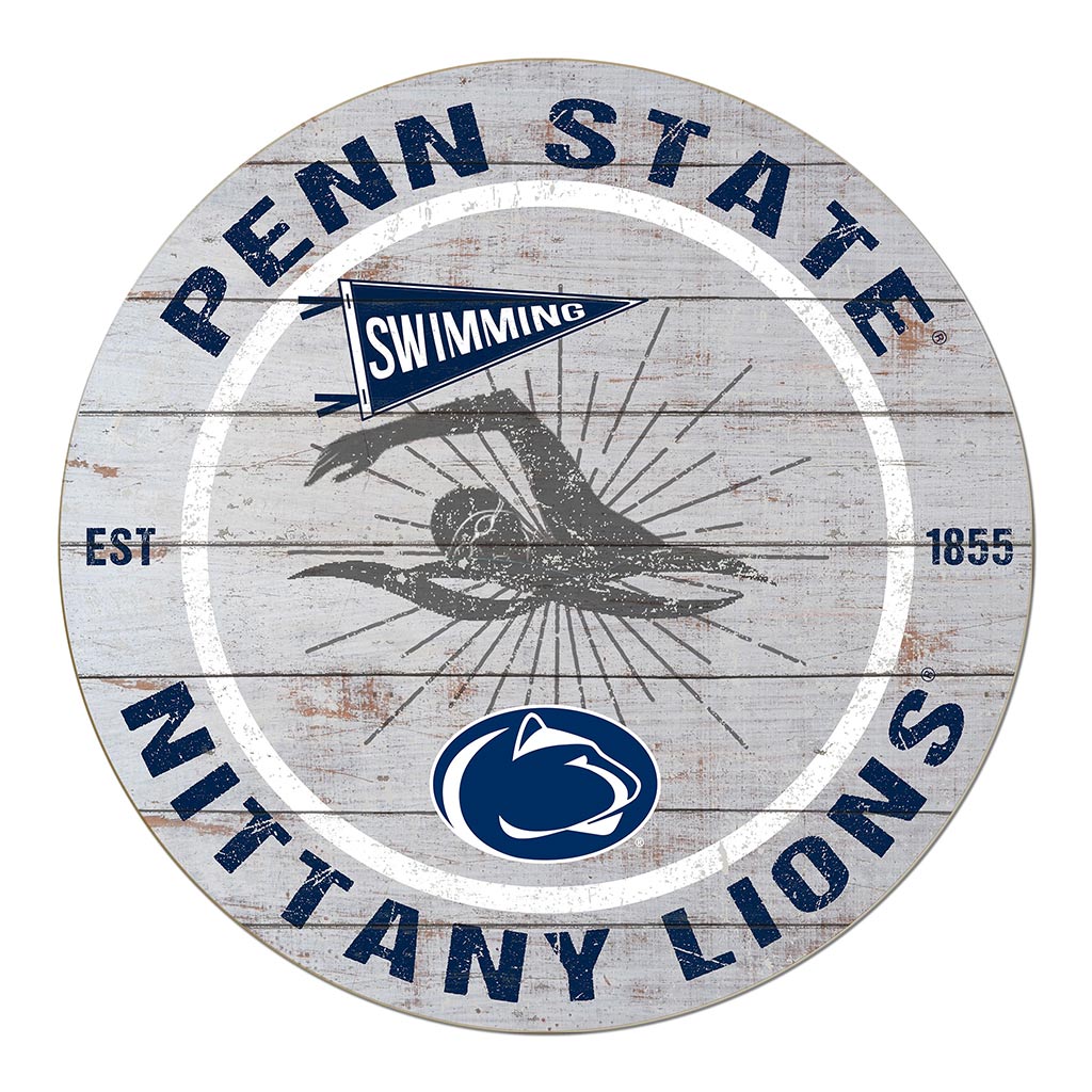 20x20 Throwback Weathered Circle Penn State Nittany Lions Swimming