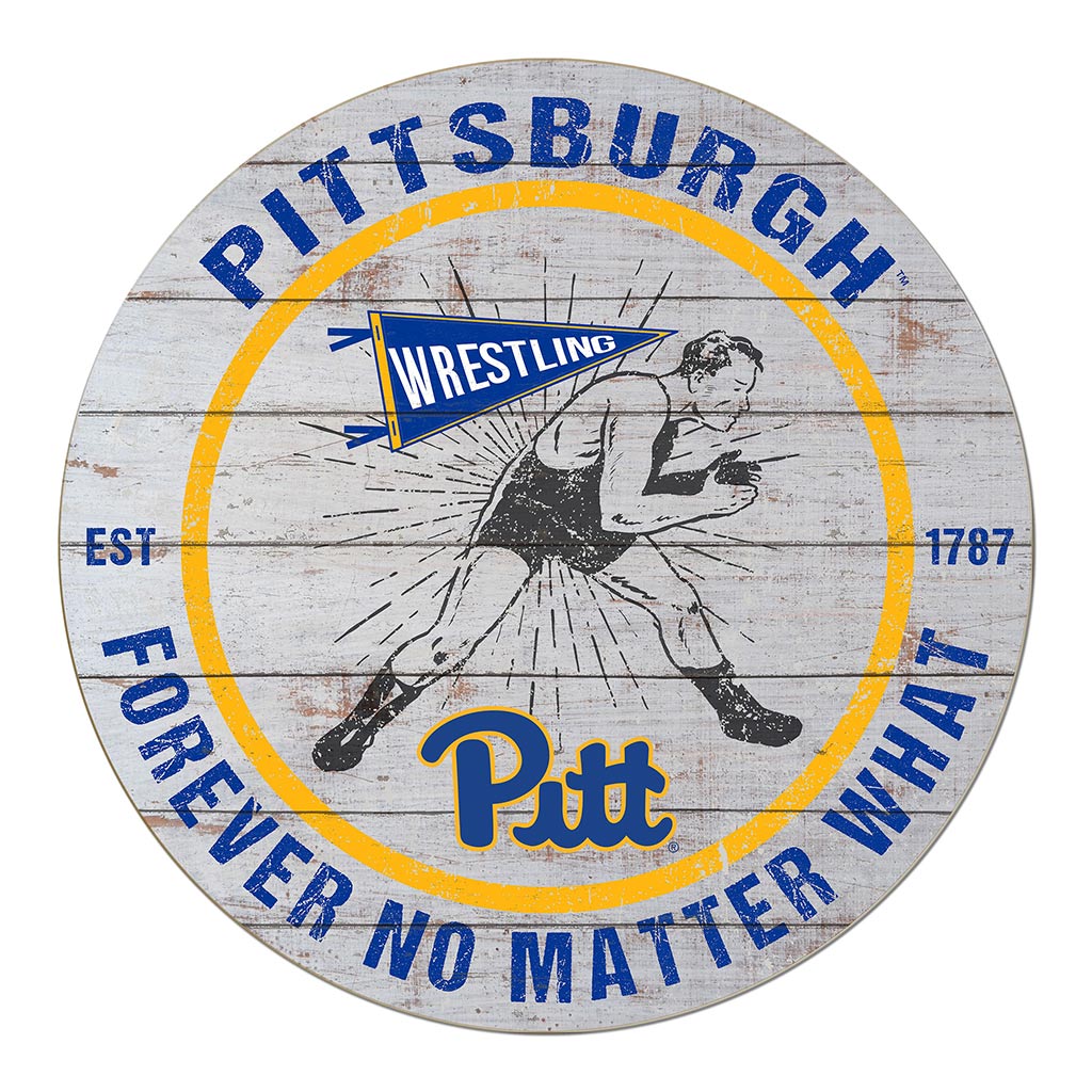 20x20 Throwback Weathered Circle Pittsburgh Panthers Wrestling
