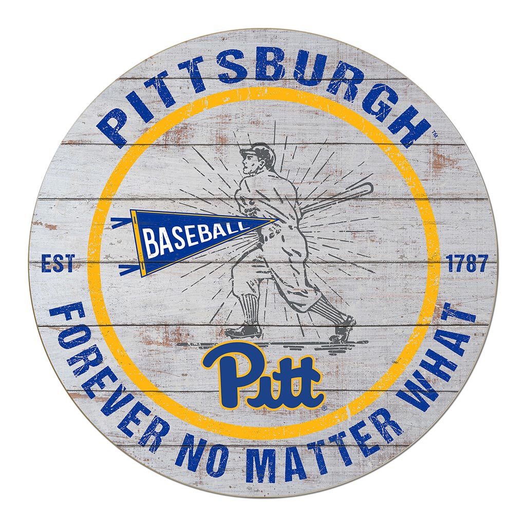 20x20 Throwback Weathered Circle Pittsburgh Panthers Baseball
