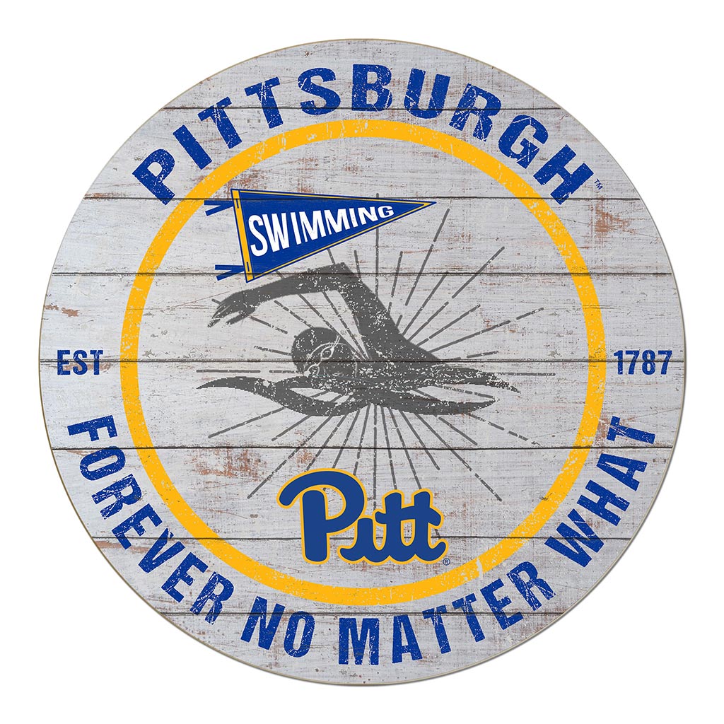 20x20 Throwback Weathered Circle Pittsburgh Panthers Swimming