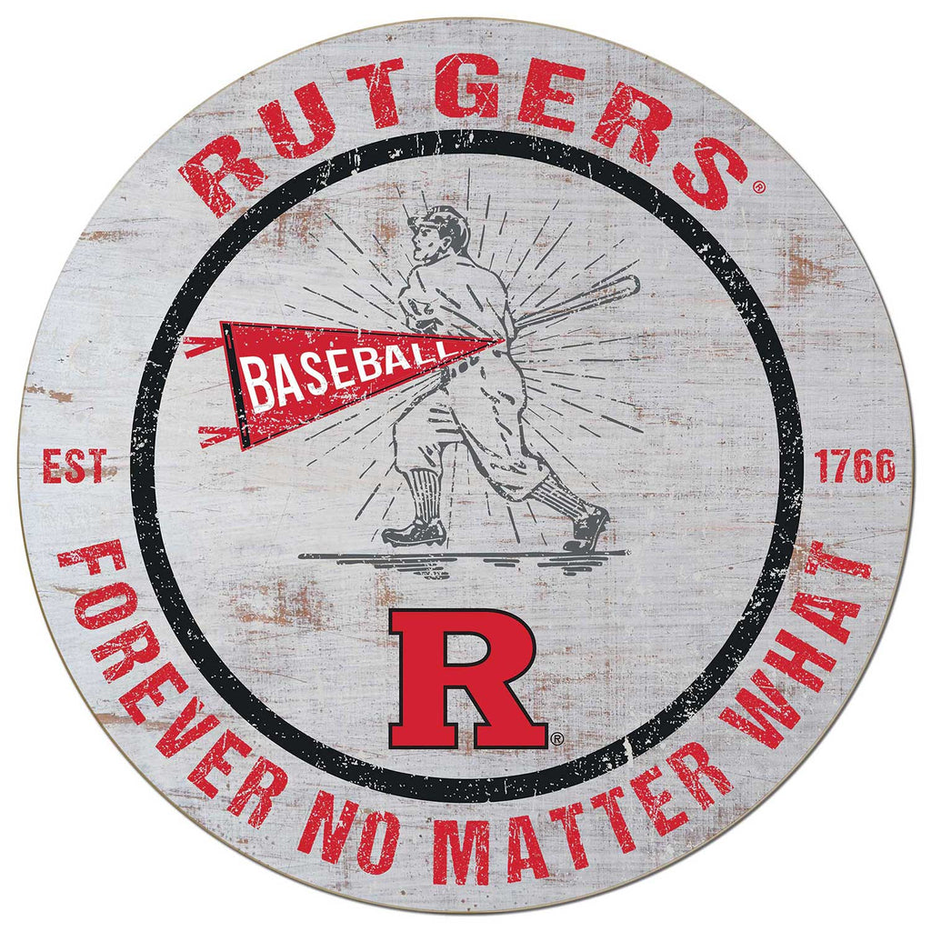 20x20 Throwback Weathered Circle Rutgers Scarlet Knights Baseball