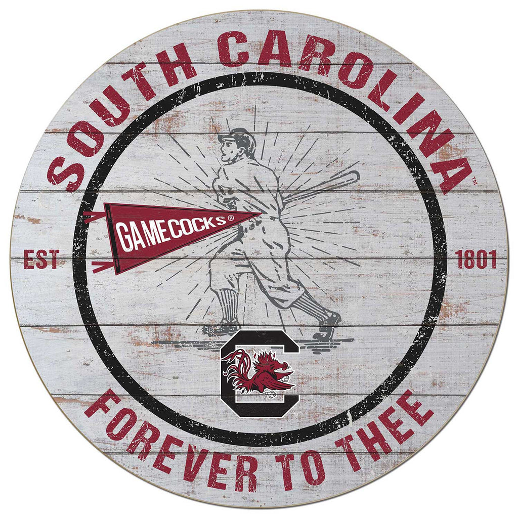 20x20 Throwback Weathered Circle South Carolina Gamecocks Baseball