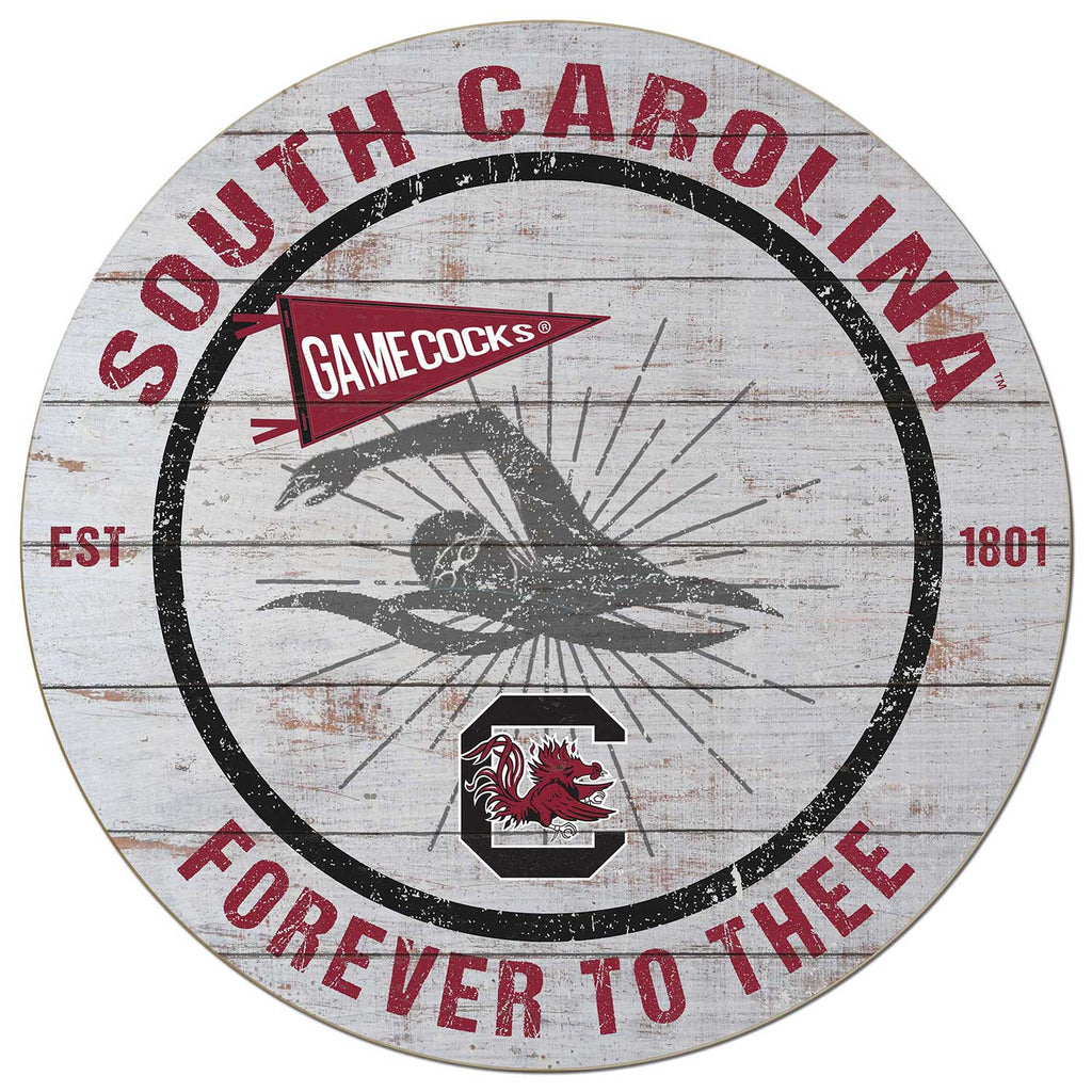 20x20 Throwback Weathered Circle South Carolina Gamecocks Swimming