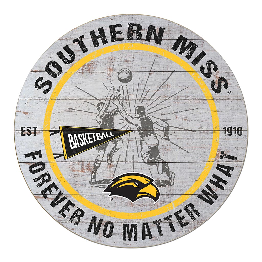 20x20 Throwback Weathered Circle Southern Mississippi Golden Eagles Basketball