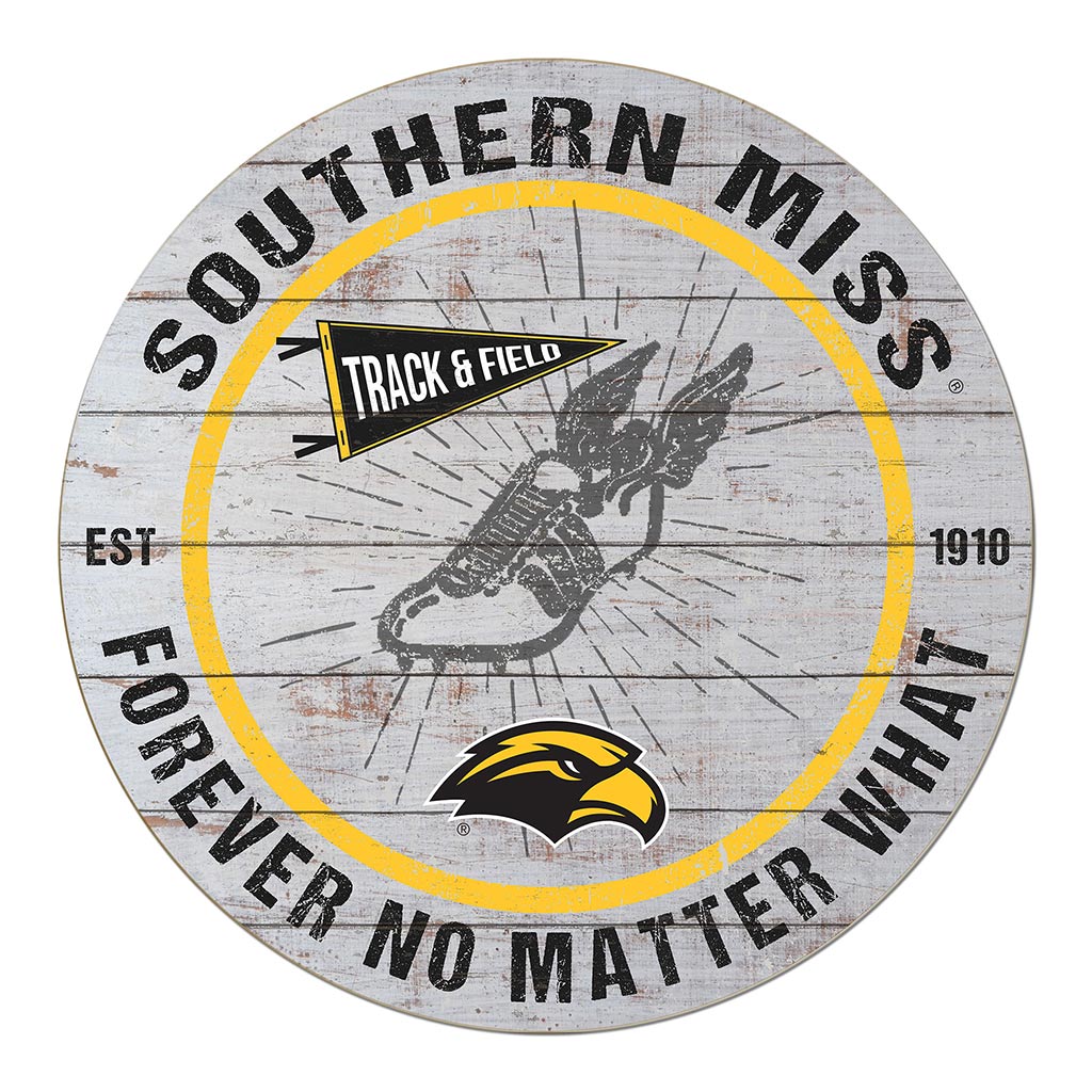 20x20 Throwback Weathered Circle Southern Mississippi Golden Eagles Track