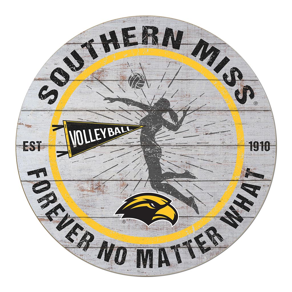 20x20 Throwback Weathered Circle Southern Mississippi Golden Eagles Volleyball Girls