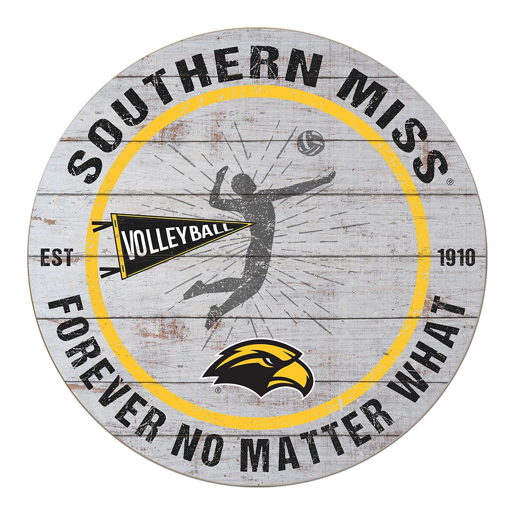 20x20 Throwback Weathered Circle Southern Mississippi Golden Eagles Volleyball