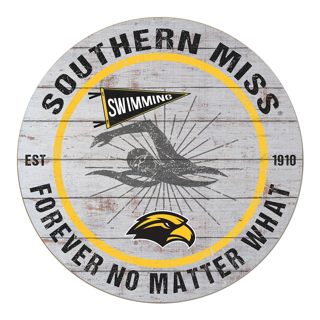 20x20 Throwback Weathered Circle Southern Mississippi Golden Eagles Swimming