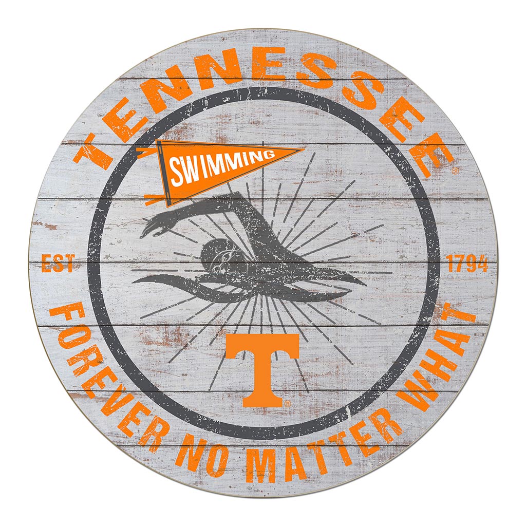 20x20 Throwback Weathered Circle Tennessee Volunteers Swimming
