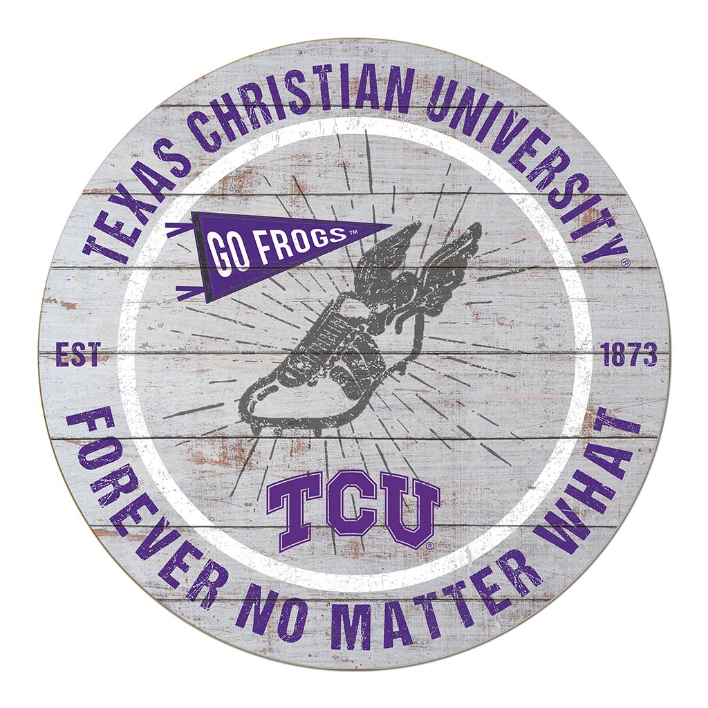 20x20 Throwback Weathered Circle Texas Christian Horned Frogs Track