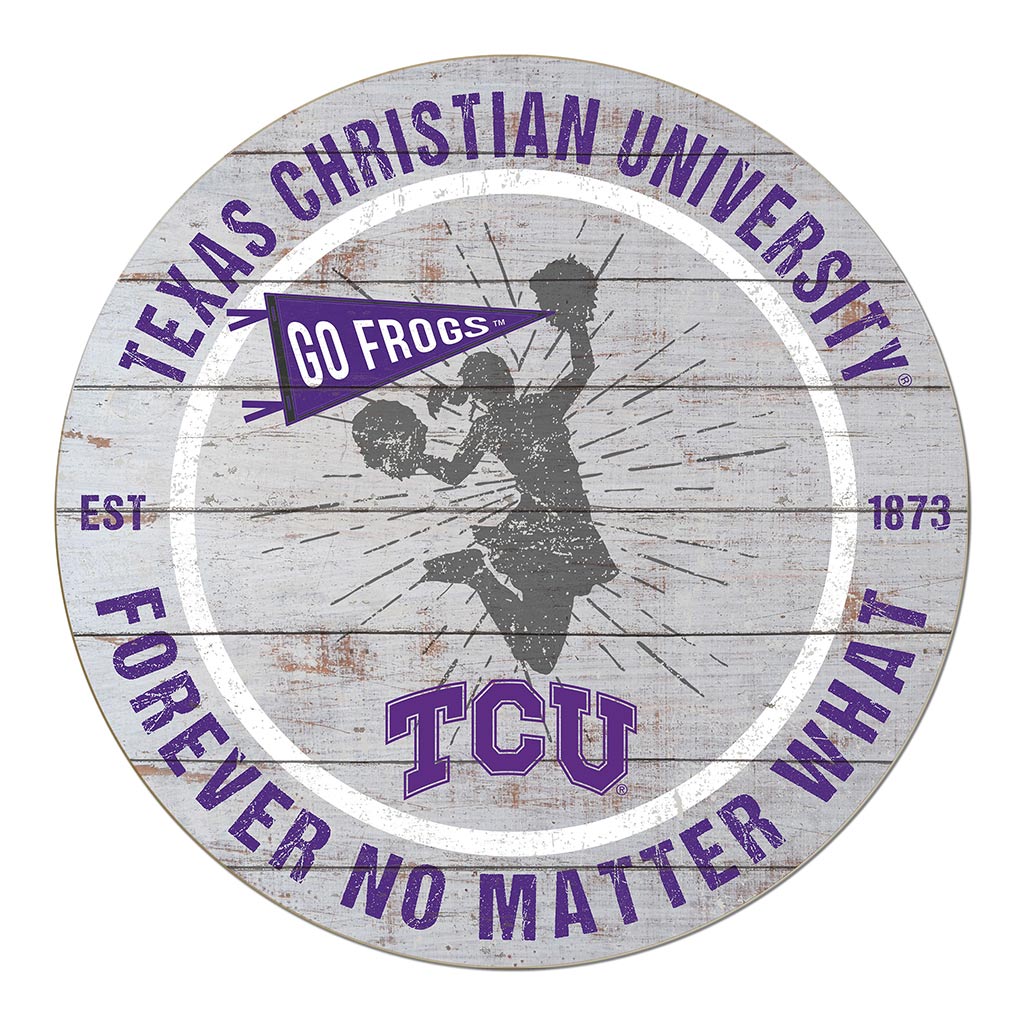 20x20 Throwback Weathered Circle Texas Christian Horned Frogs Cheerleading