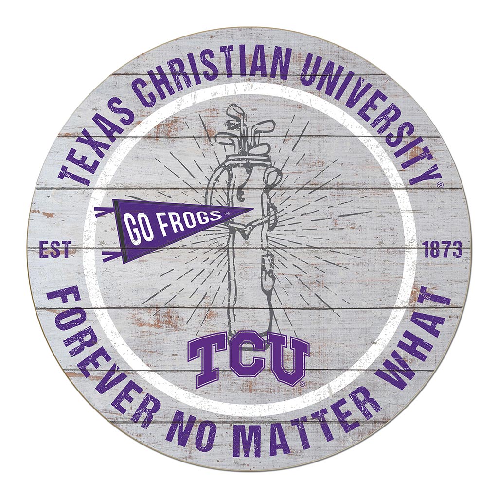 20x20 Throwback Weathered Circle Texas Christian Horned Frogs Golf