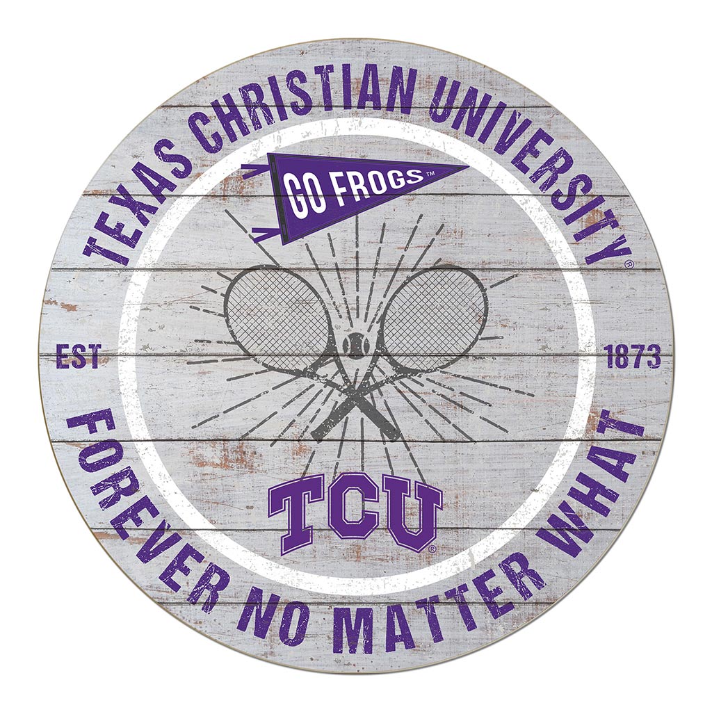 20x20 Throwback Weathered Circle Texas Christian Horned Frogs Tennis