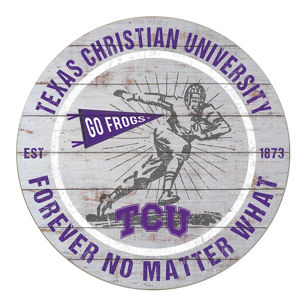 20x20 Throwback Weathered Circle Texas Christian Horned Frogs