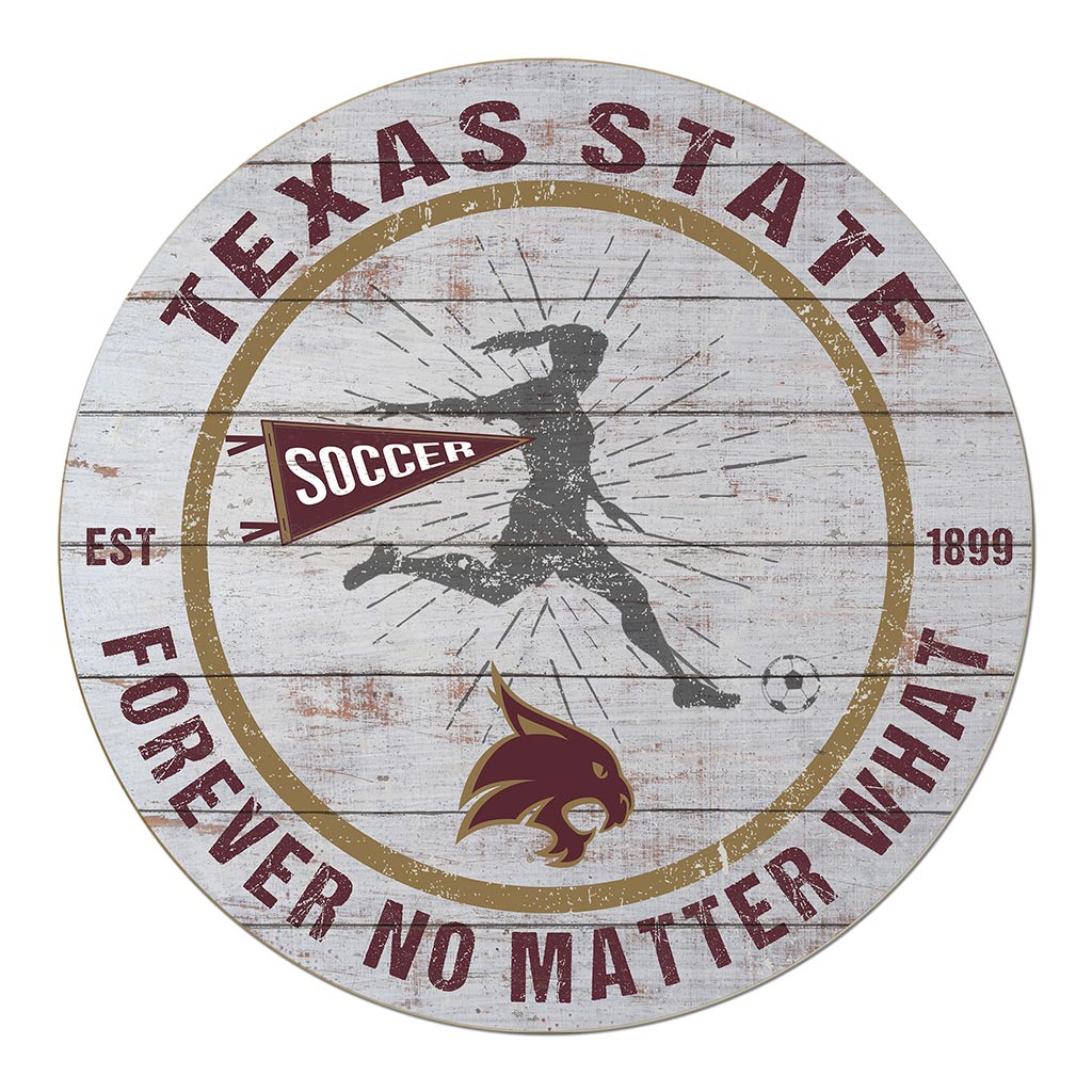 20x20 Throwback Weathered Circle Texas State Bobcats Soccer Girls