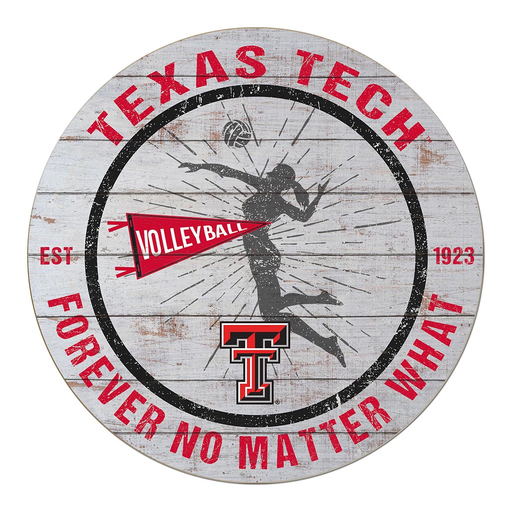 20x20 Throwback Weathered Circle Texas Tech Red Raiders Volleyball Girls