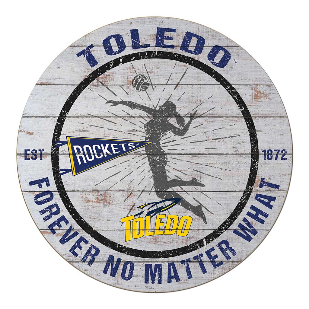 20x20 Throwback Weathered Circle Toledo Rockets Volleyball Girls