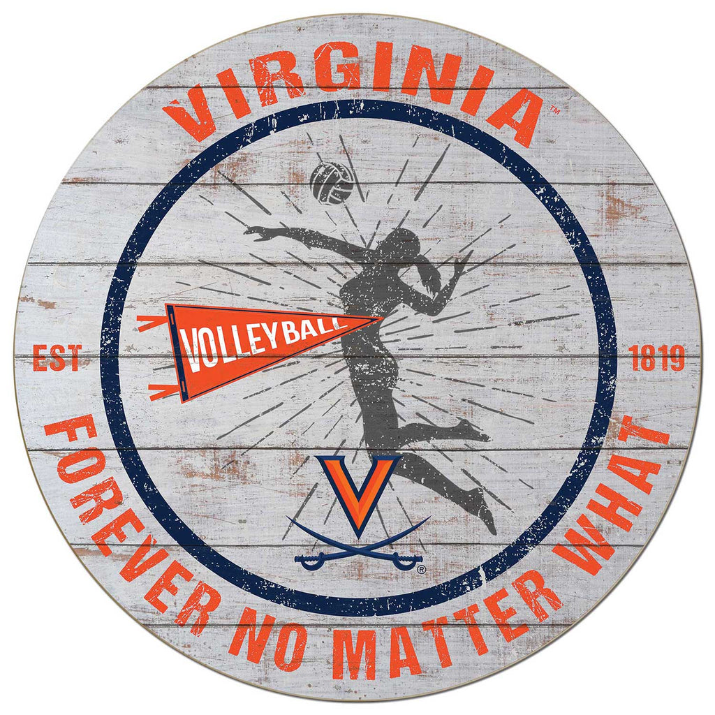 20x20 Throwback Weathered Circle Virginia Cavaliers Volleyball Girls