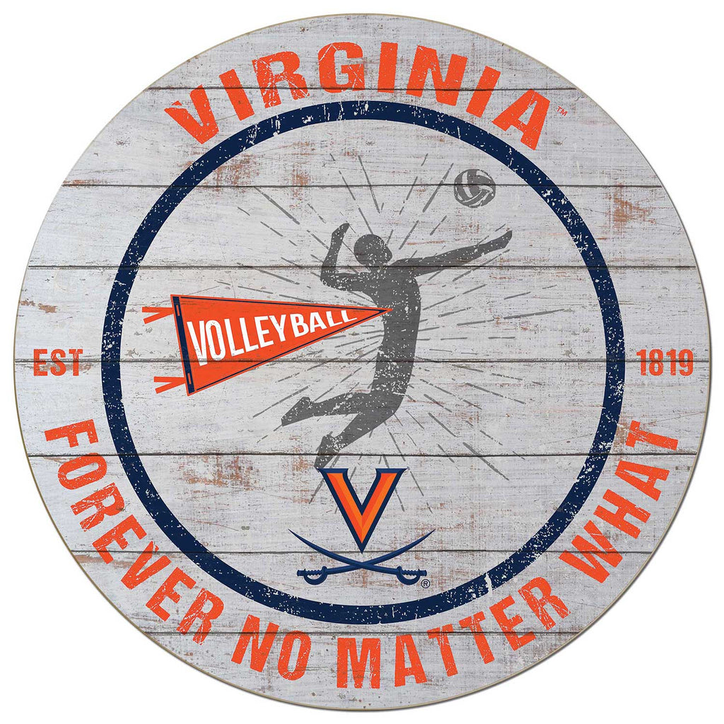 20x20 Throwback Weathered Circle Virginia Cavaliers Volleyball