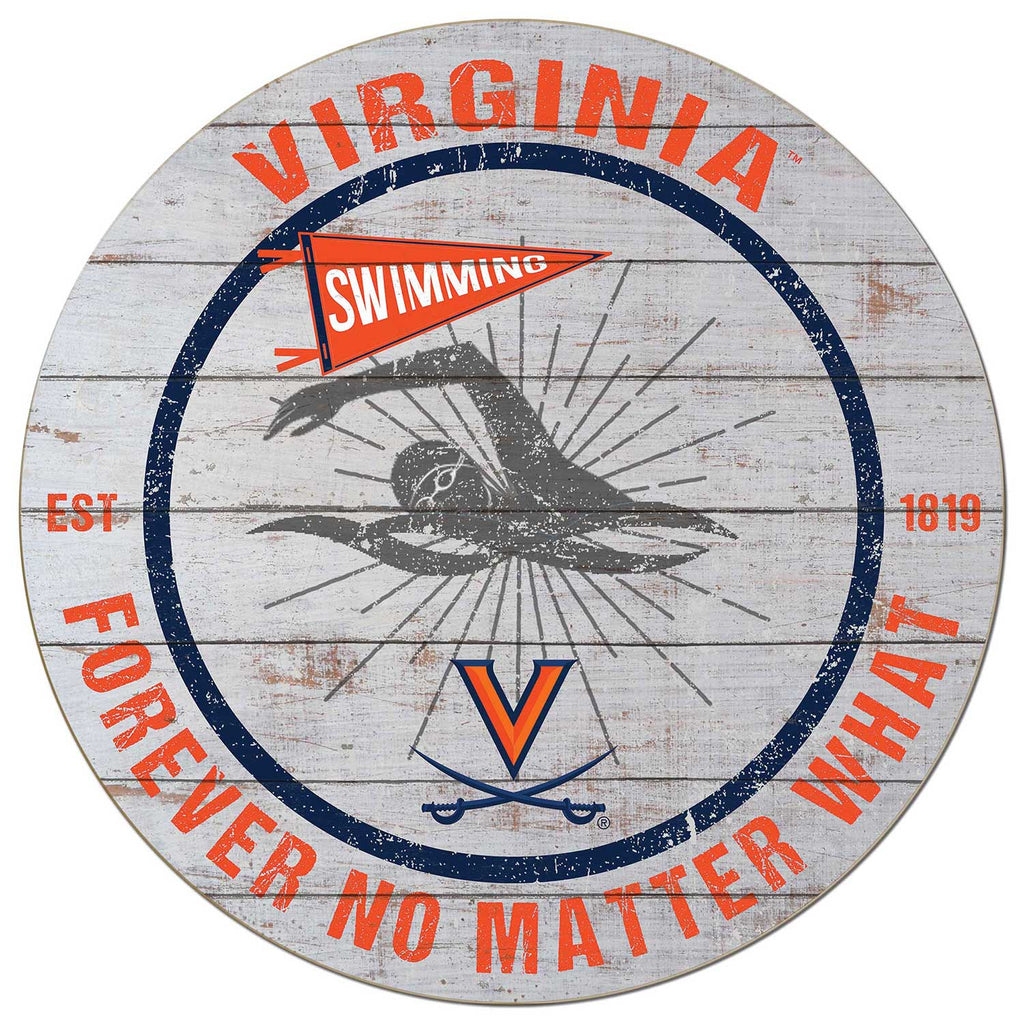 20x20 Throwback Weathered Circle Virginia Cavaliers Swimming